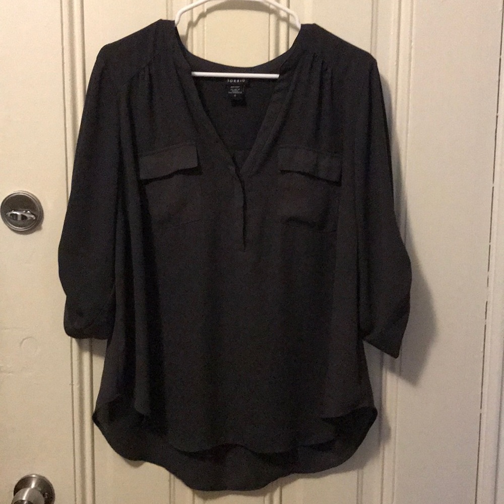 Torrid Harper blouse - Grey, size 0 w/ flaw